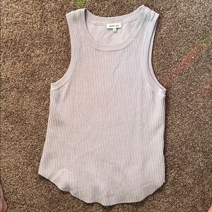 Cora High Neck Sleeveless Rib Top